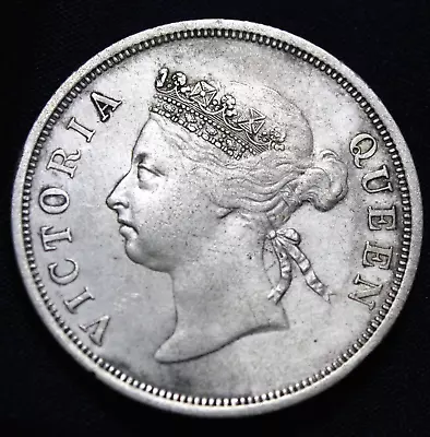 Straits Settlement 50 Cents  (Currently Malaysia) 1898  Queen Victoria  A238-252 • $377.99