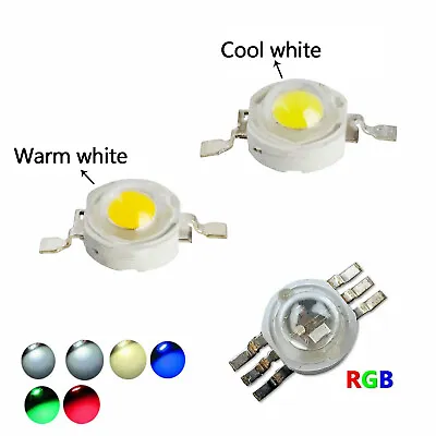 1W 3W 5W LED Chip COB PCB SMD Bead White Warm Blue Green Red RGB High Power Lamp • $4.36