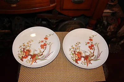 Vintage Kaiser West Germany Dinner Cabinet Plates Pair Olivia Peacocks Flowers • $49.99