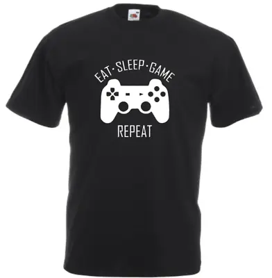 Eat Sleep Game Repeat Controller T Shirt Kids Adults Fun Top Gift Gamer FOTL  • £8.99