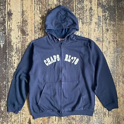 Ralph Lauren Chaps Brand New Yet Vintage Navy Full Zip Hooded Sweatshirt L • £0.99