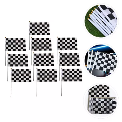 10pcs Checkered Racing Flags For Car Party Decoration • $9.68