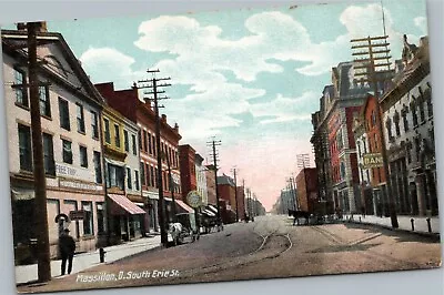 Postcard Massillon Ohio South Erie Street • $11.03