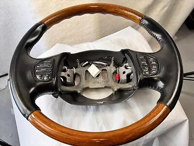 97-03 Ford  F250 F350 Excursion Navigator   BLACK  Leather + WOOD Steering Wheel • $325.98