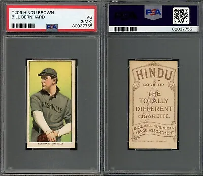 1909 T206 Bill Bernhard Nashville Southern Leaguer SL PSA 3mk ***Brown Hindu*** • $999.99