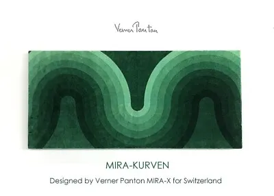 Verner Panton Mira X KURVEN Wave Green Velvet Wall Art Board Mid Century 25in • $1121