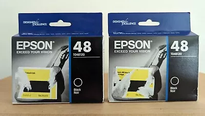 Lot Of 2 Genuine Epson 48 Black Ink Cartridges Unopened 2023 • $36.54