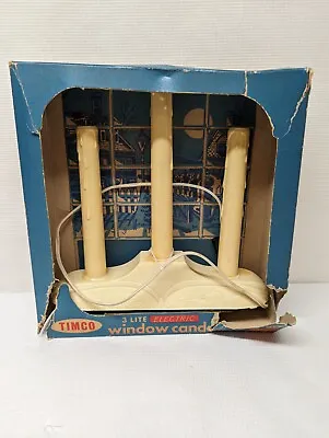 Timco 3 Light Candelabra Christmas Candle Window Candolier Electric Tested Vntg • $19.99