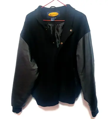 Coverco Black Wool Suede Leather Jacket Men's Size M • $22.67