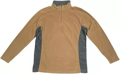 Columbia Men's Size Large Pine Ridge Half Zip Pullover Fleece Beige Brown Gray • $16.96