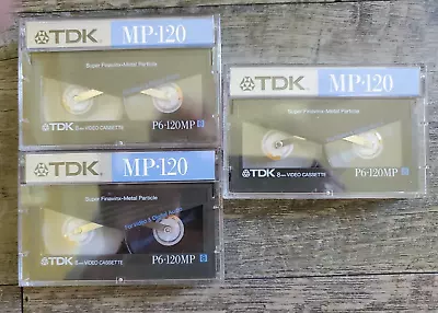 Lot Of 3 TDK 8mm MP 120 Min 8mm Camcorder Video Tape P6-120 Excellent Condition! • $16.96
