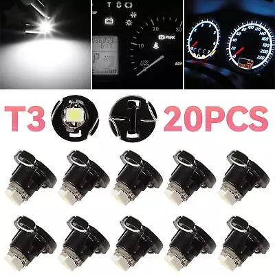 White T3 Neo Wedge LED Dash Switch Lamp A/C Climate Control Light Bulbs • $8.68