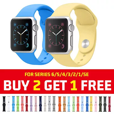 $8.69 • Buy For Apple Watch Series 8 7 SE 6 5 4 3 2 Silicone Sport Band Strap 45/41/44/40mm