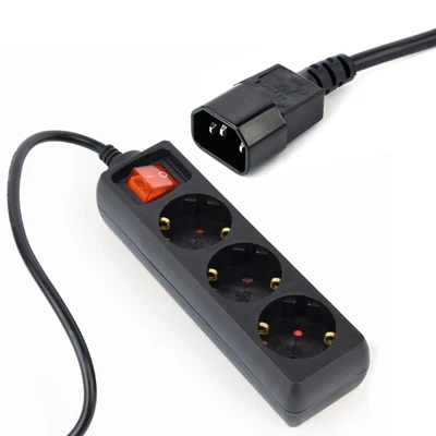 £8 • Buy 3 Gang Schuko (2 Pin) European Sockets With Mains Power Switch & C13 IEC UPS