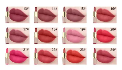 MISS ROSE Lipstick Matte Waterproof Velvet Lip Stick 12 Colors Sexy Red Nude Lip • £2.99