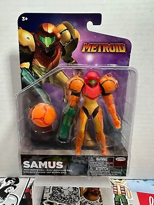 Metroid Samus W/ Morph Ball 4  Figure World Of Nintendo Jakks Pacific 2023 Toy • $19.99