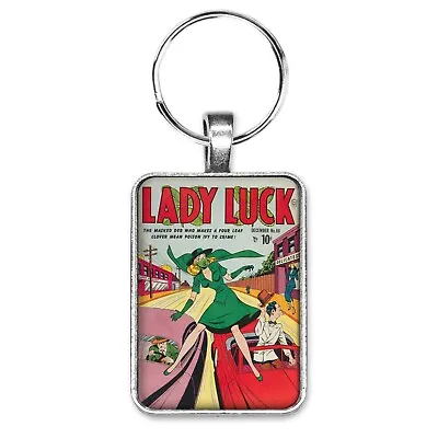 Lady Luck #86 Cover Key Ring Or Necklace Golden Age GOOD GIRL Comic Book Jewelry • £10.25