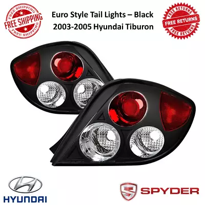 Spyder Euro Style Tail Lights Black Pair For 03-05 Hyundai Tiburon #5005434 • $141.49