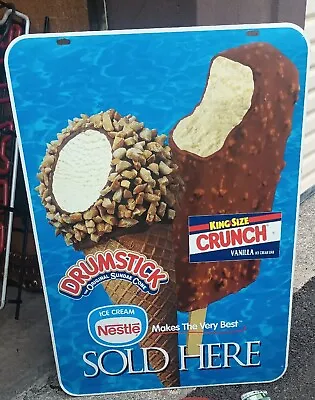 Nestle Ice Cream Sold Here Double Sided Metal Sign Milk Dairy Farm Country Store • $125