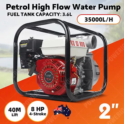 2  Petrol High Flow Water Pump 8HP Transfer Irrigation Farm Fire Fighting Garden • $175