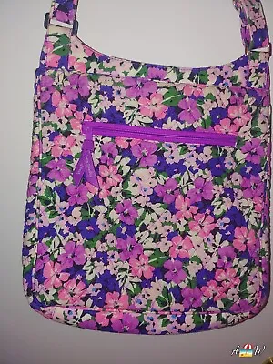 VERA BRADLEY Flower Garden Shoulder Tote Messenger Bag EUC FREE SHIPPING • $45