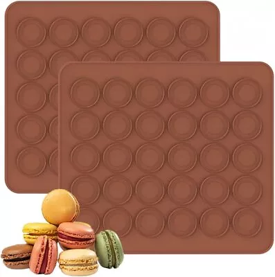 30/48 Cavity Macaroon Mould Macaron Cake Baking Mat Silicone NonStick Baking Mat • $10.07