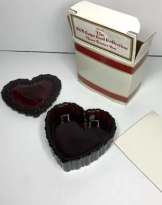 1989  1876 Cape Cod Collection HEART TRINKET BOX  Roman Rosette Pattern Avon NIB • $15.85