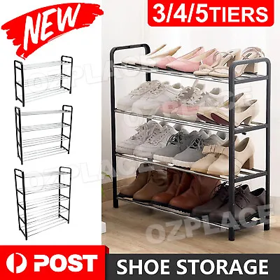 $16.75 • Buy Metal Shoe Rack 3/4/5 Tiers Layers Organizer Storage Tower Stand Shelves AU