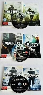 CALL OF DUTY Black Ops Modern Warfare World At War Nintendo Wii X3 Video Games • $34.94