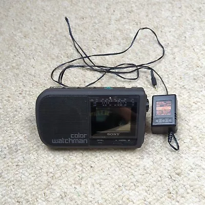 Sony Watchman Portable Analog LCD Color TV FDL-380 Vintage WORKS - No Signal • $48.88