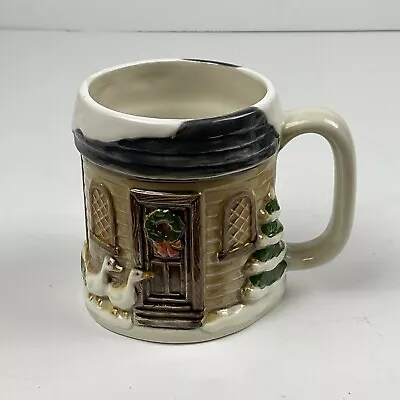 Vintage Otagiri Winter Christmas Coffee Tea Mug With Geese Snow Made In Japan • $15.99
