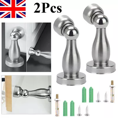 £4.95 • Buy 6 Pcs Magnetic Door Stops Buffer Wedge Stop Holder Stopper Stainless Steel Metal