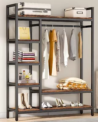 HOKEEPER Clothes Closet Organizer Garment Rack Clothing Storage W/Shelves 600lbs • $175.99