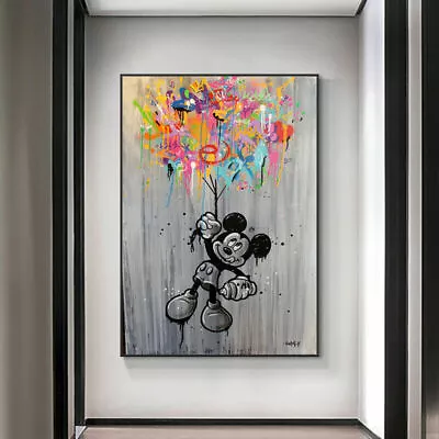 Mickey Mouse Graffiti Picture Vibrant Urban Art Decor Disney Fan Collectible • £64.99