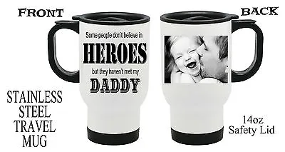 $16.54 • Buy  Personalised Heroes PHOTO Travel Thermal Mug Dad Grandad Fathers Day Mug Gift