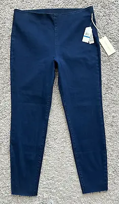 New Vince Camuto Marine Blue Pull On Jean Jegging Pants Women's Size XL Raw Hem • $24