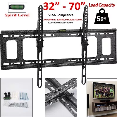 TV Wall Bracket Mount Tilt For 32 37 40 42 43 49 50 55 60 65 70  Inch Plasma LCD • £10.45