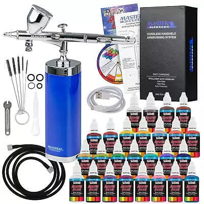 Master Airbrush Cordless Handheld Acrylic Paint Airbrushing System 24 Colors • $149.99