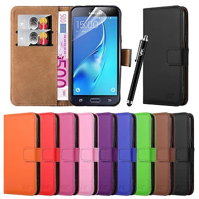 For Samsung Galaxy J3 (2016) Case Flip Leather Wallet Premium Stand Luxury Cover • £4.95