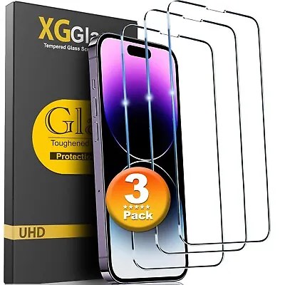 3X Tempered Glass Screen Protector For IPhone 15 14 13 12 11 Pro Max X XR 8 7 6 • $5.74