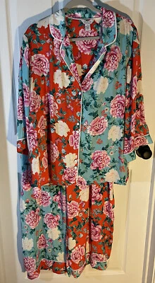 $20.99 • Buy Sofia Intimates Vergara Floral Color Block Pajama Set Pants & Shirt Plus Size 2X