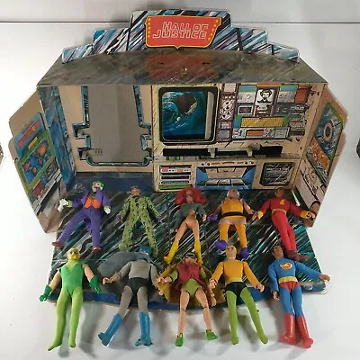 MEGO HALL OF JUSTICE 1976 PLAYSET With 10 DC Heroes And Villains Batman Superman • $800