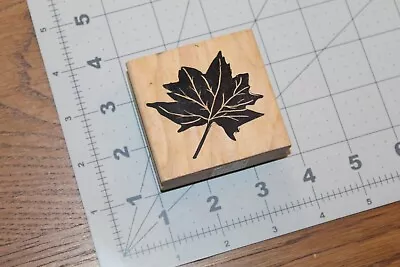 Large MAPLE Leaf Leaves Stamp Wood Mounted Craft EUC Woods Cabin FALL Seasons • $9.99