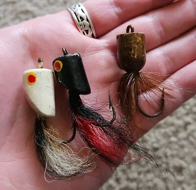 Vintage Cork Fly Fishing Popper Hand-painted Set Of 3 Various Colors • $5