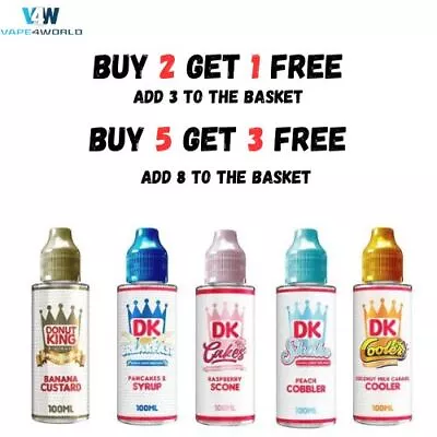 Donut King E Liquid Vape Juice 100ml Nicotine Free 0mg 70/30 VG/PG - Donut King • £6.98