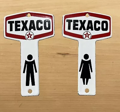 Vintage Texaco Restroom Key Porcelain Sign Gas Oil Auto Station Service Holder • $17.79
