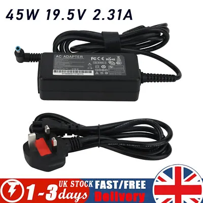 Laptop Charger Adapter For HP Pavilion BLUE PIN 2.31A 45W 19.5V Power Cable Plug • £10.49