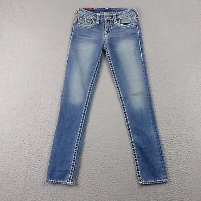 True Religion Julie Jeans  Girls Denim Blue Tag 12 Measures Size 24x29 • $19.16