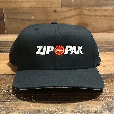 Vintage Zip Pak Hat Snapback Baseball Cap Mens Black USA Made 90s New Era READ • $30.88