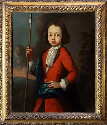 Early 18th Century Portrait Of A Boy Holding A Spear | Period Antique Frame • £3870